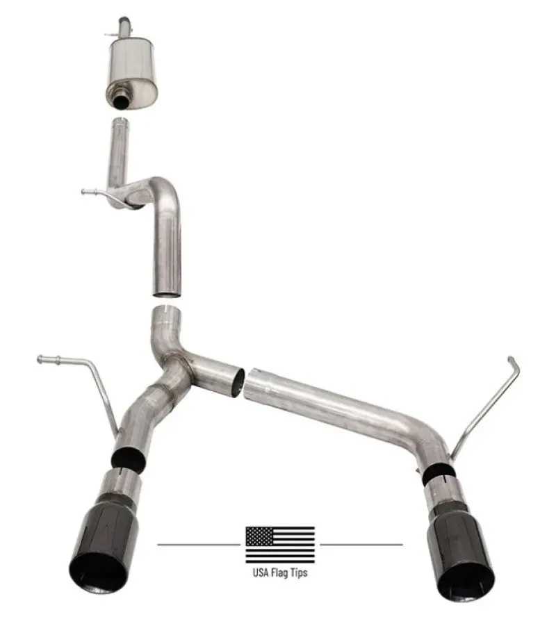 Corsa 18-21 Jeep Wrangler Jlu 3.6L 2.75In Sport Cat-Back Exhaust W/ Black Tips 1