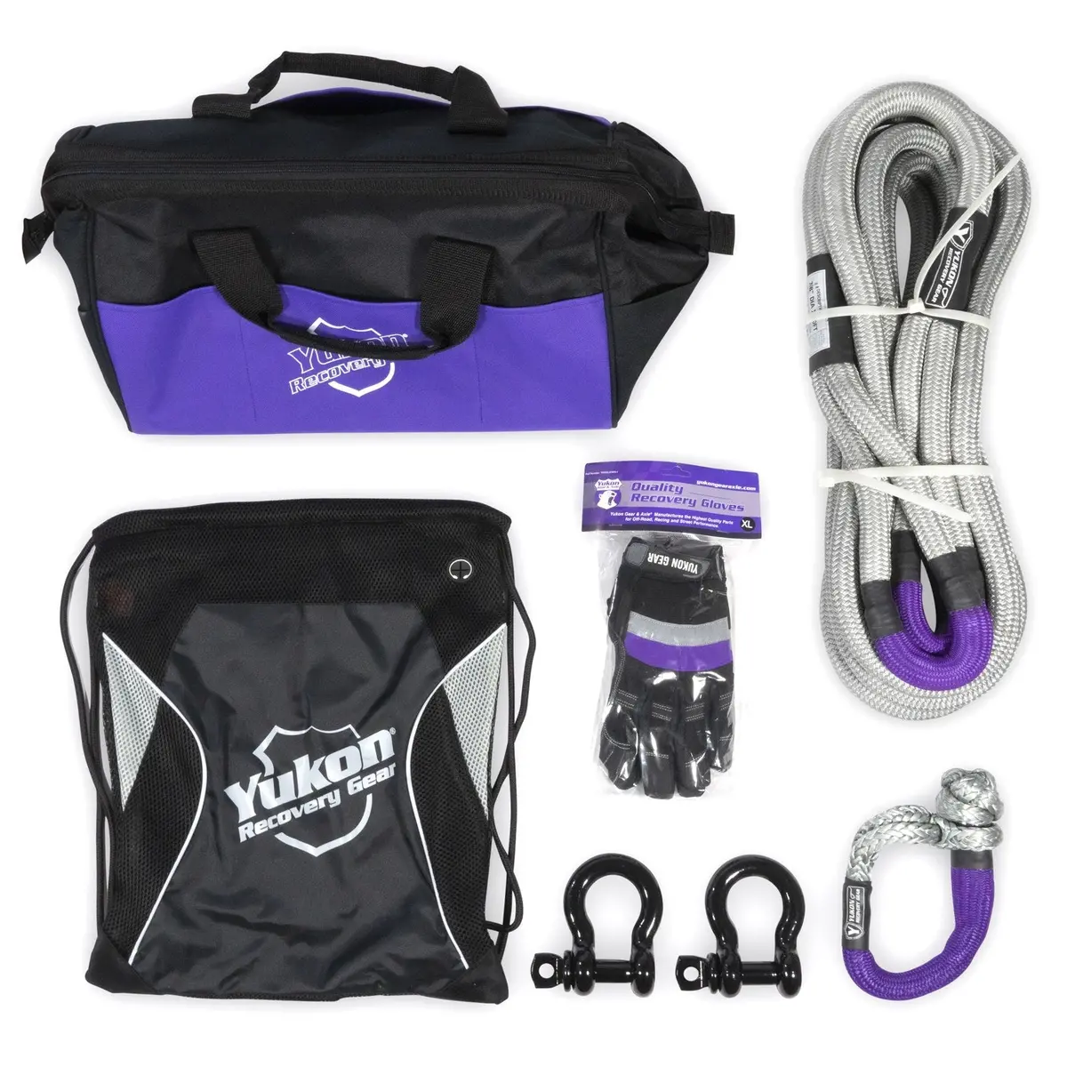 Yukon Recovery Gear Kit With 7/8″, 30-Foot Long Kinetic Rope, Shackles, & More 1