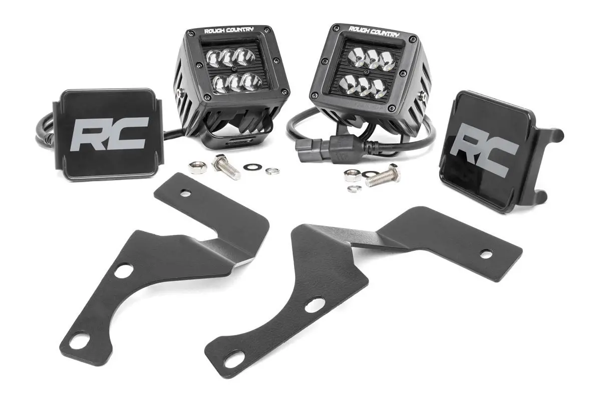 Led Light Kit - Ditch Mount - 2 Inch Black Flood Pair - Toyota 4Runner (10-24) 1