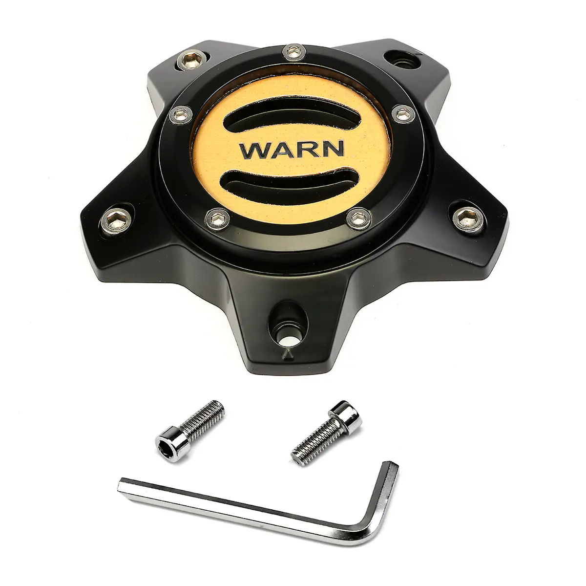 Replacement Wheel Center Cap - Black/Gold 5 Lug 1