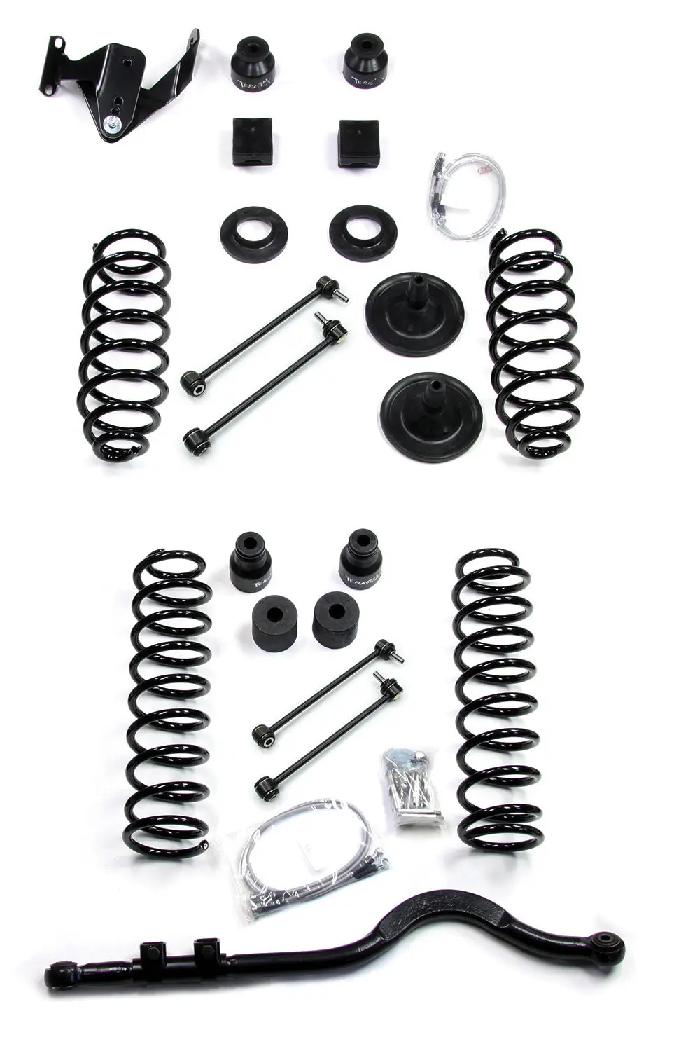 07-18 Wrangler Jk 4 Door 4 Inch Coil Spring Base Lift Kit W/ Front Track Bar No Shocks Teraflex 1
