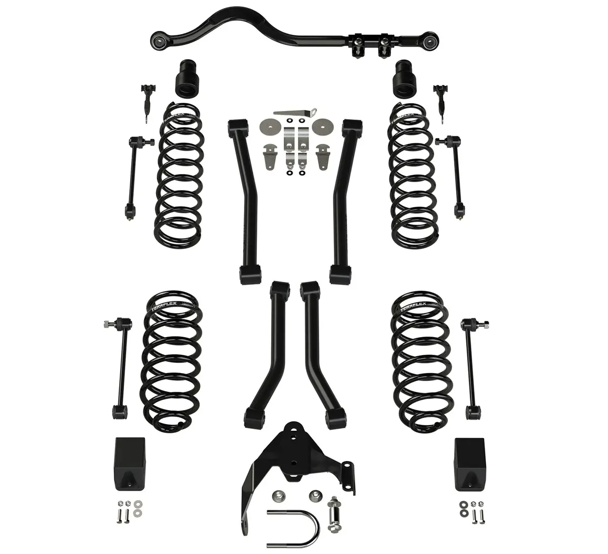 07-18 Wrangler Jk 4 Door 3 Inch Suspension System W/ 4 Sport Control Arms No Shocks Teraflex 1