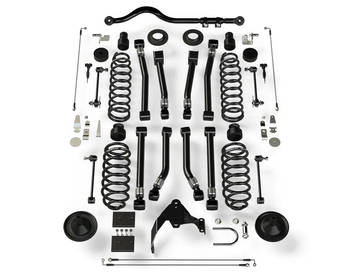 07-18 Wrangler Jk 2 Door 4 Inch Suspension System W/ 8 Alpine Short Control Arms No Shocks Teraflex 1