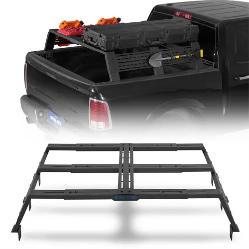 12.2" High Overland Bed Rack For 07-23 Toyota Tundra & 05-23 Tacoma(6' Bed) & 09-23 Ford F-150 & Raptor & 09-23 Ram 1500  - Hooke Road 1