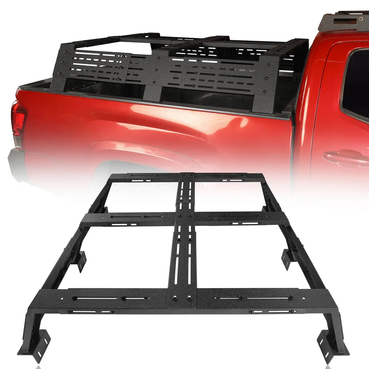 12.2" High Overland Bed Rack Fits Toyota Tacoma & Tundra 6' Bed - Hooke Road 2