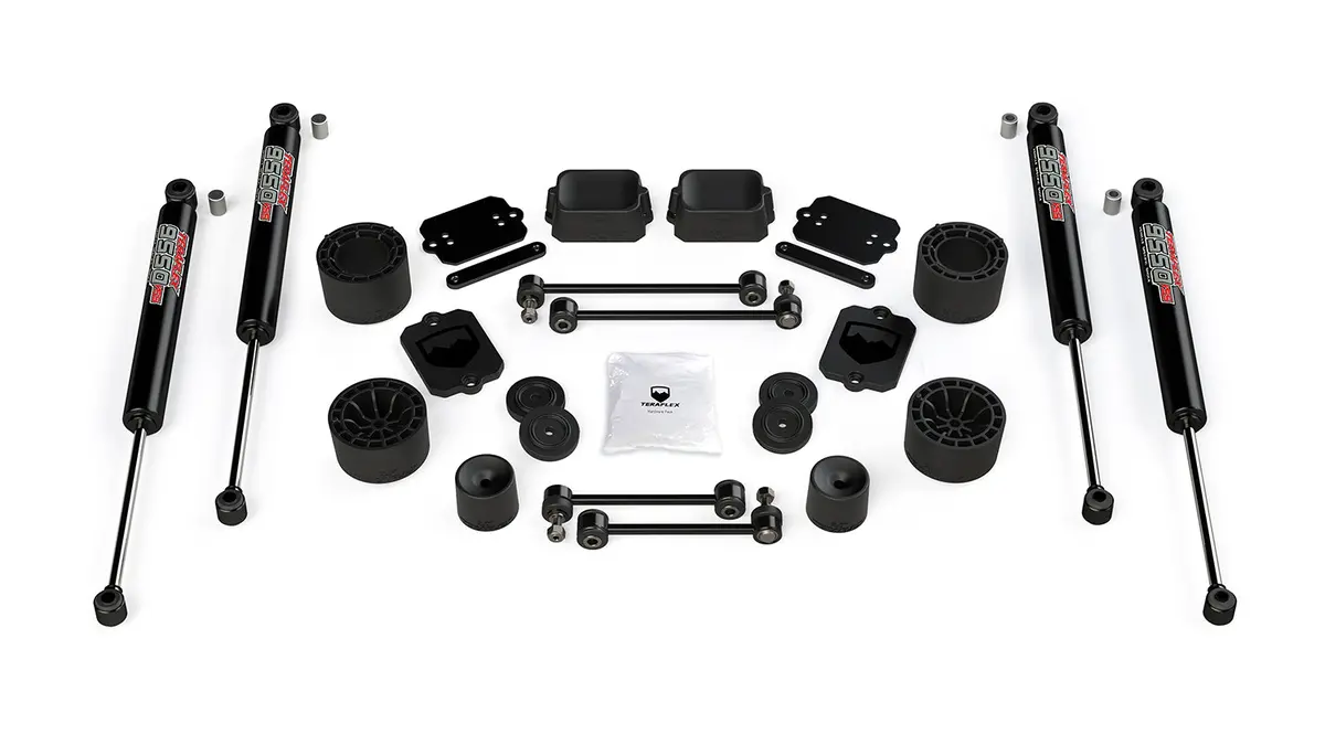 18-Up Wrangler Jl 4 Door Sport Sahara 2.5 Inch Performance Spacer Lift Kit & 9550 Vss Twin-Tube Teraflex 1