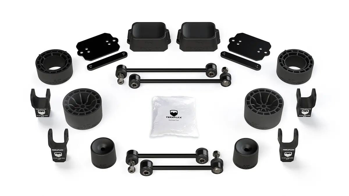 18-Up Wrangler Jl 2 Door Rubicon 2.5 Inch Performance Spacer Lift Kit & Shock Extensions Teraflex 1