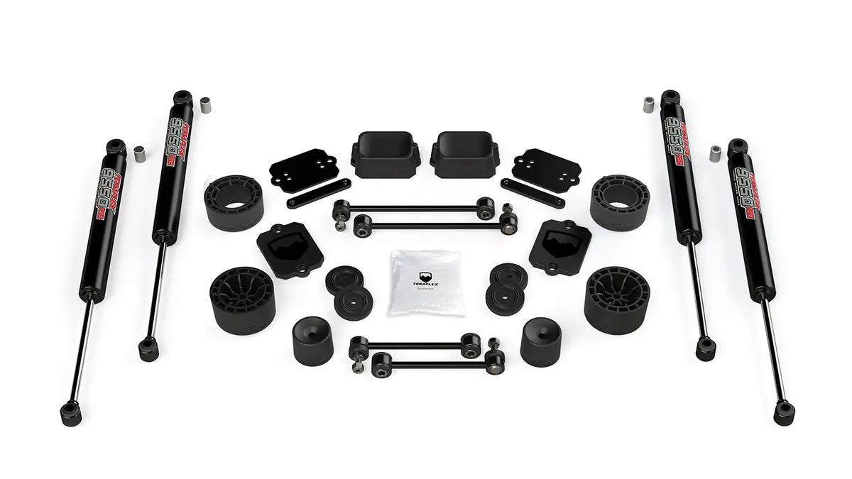 18-Up Wrangler Jl 2 Door Sport/Sahara 2.5 Inch Performance Spacer Lift Kit & 9550 Vss Twin-Tube Teraflex 1