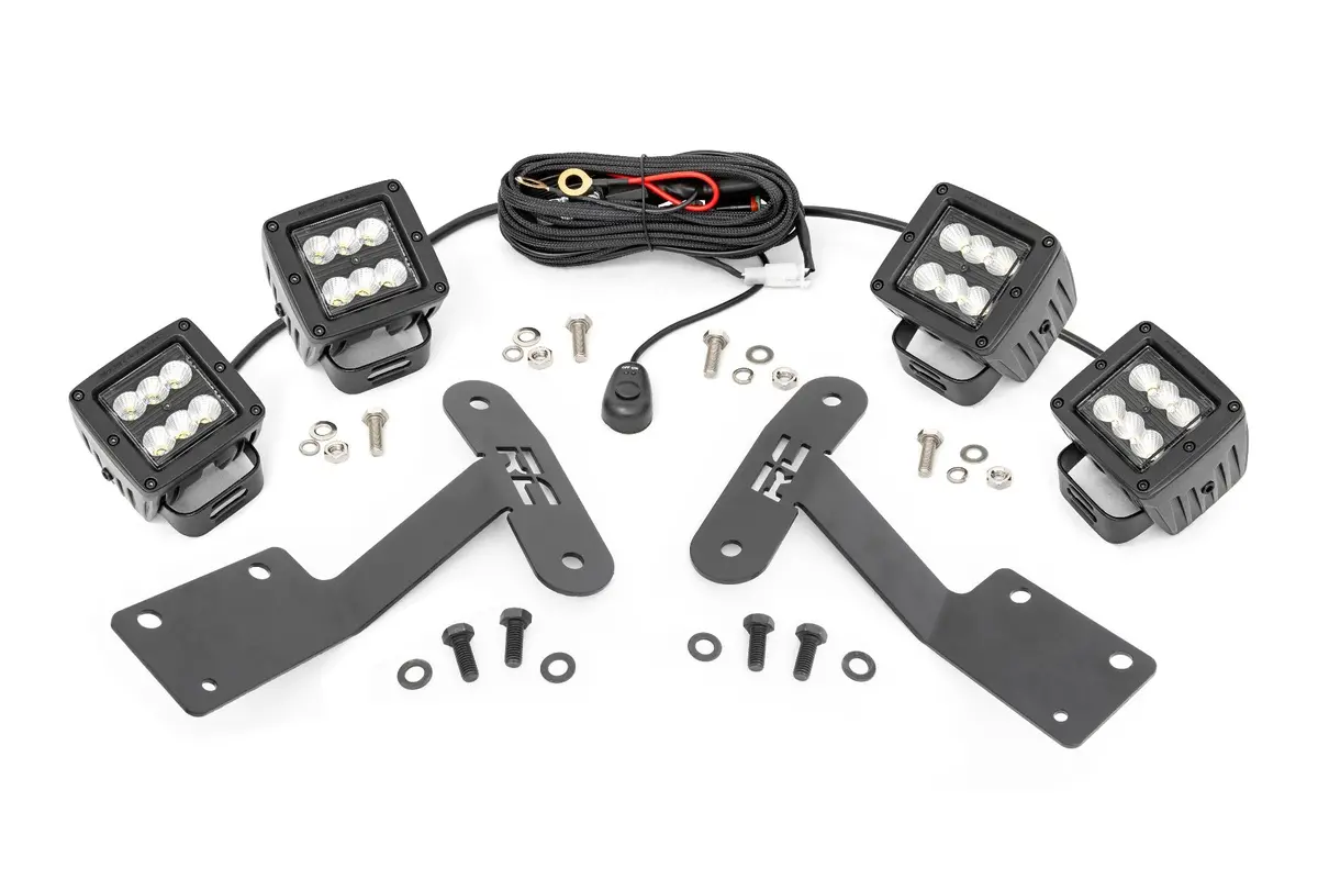 Led Light Kit - Ditch Mount - Dual 2 Inch Black Pairs - Flood - Toyota Tundra (14-21) 1