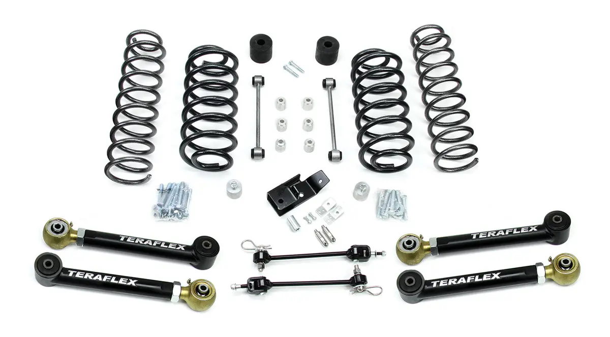 97-06 Jeep Wrangler Tj 3 Inch Suspension System W/ 4 Short Control Arms No Shocks Teraflex 1
