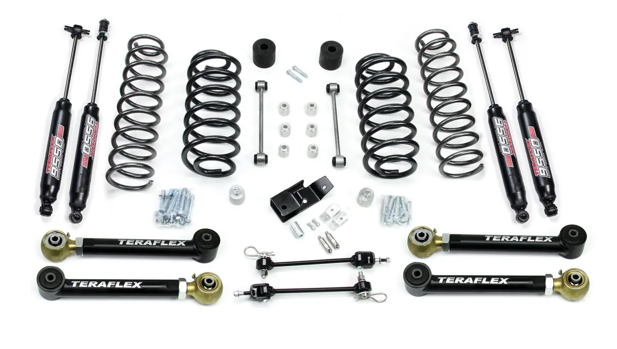 97-06 Jeep Wrangler Tj 3 Inch Suspension System W/ 4 Short Control Arms & 9550 Vss Twin-Tube Teraflex 1