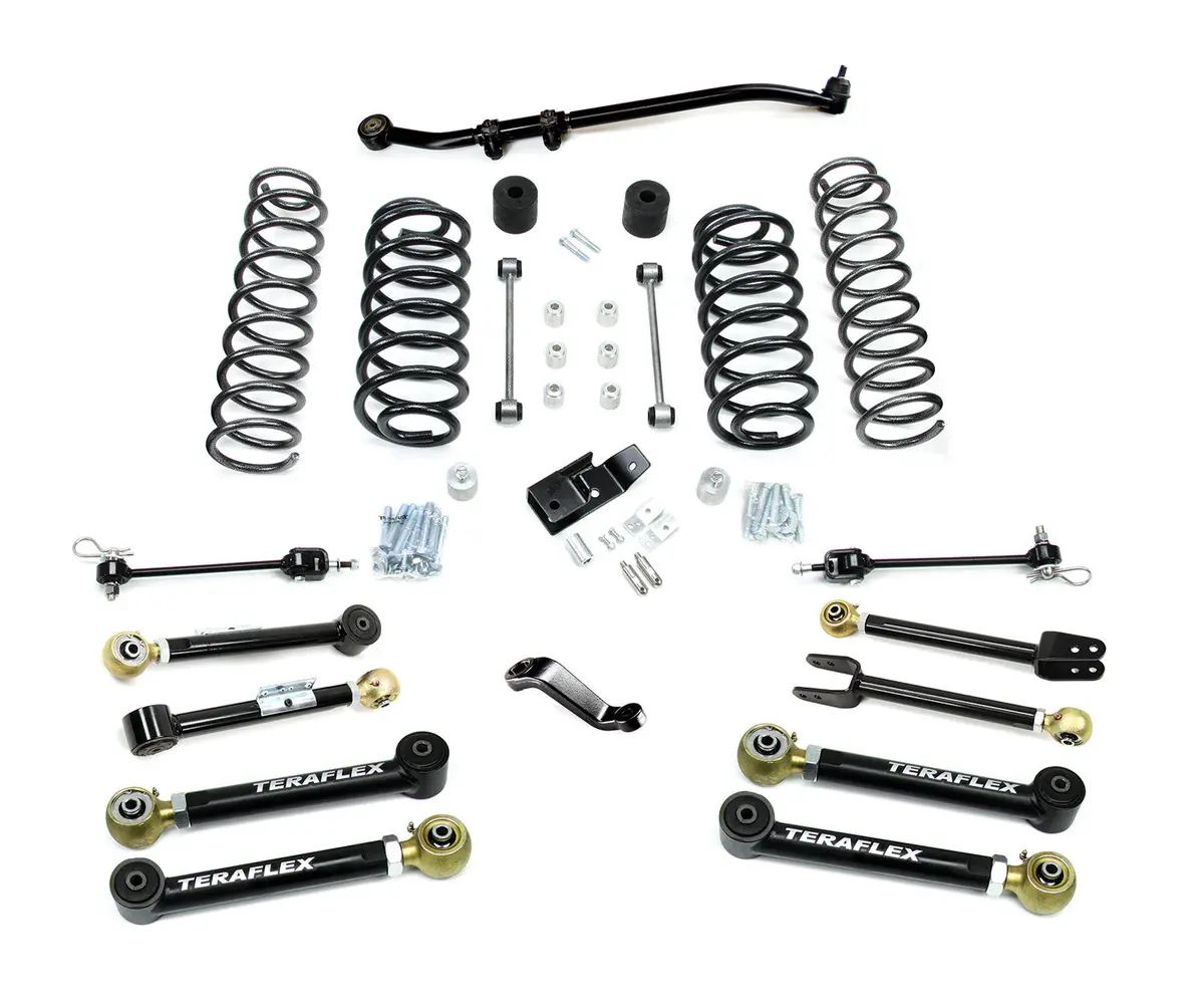 97-06 Jeep Wrangler Tj 4 Inch Suspension System W/ 8 Short Control Arms No Shocks Teraflex 1