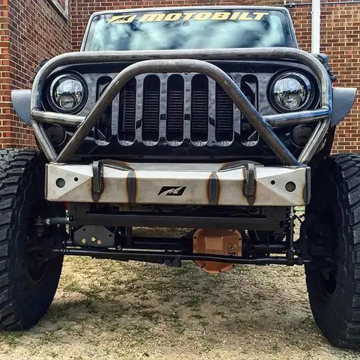 Front Stubby Bumper W/ Grill Hoop / Stinger For Jeep Jk / Jku 1