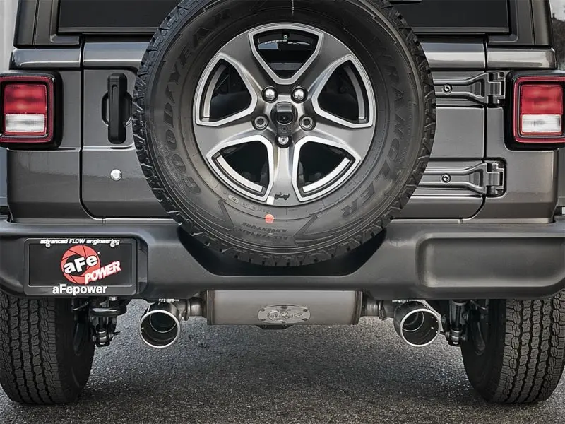 Afe Rebel Series 2.5In 409 Ss Axle-Back Exhaust W/ Polished Tips 2018+ Jeep Wrangler (Jl) V6 3.6L 1