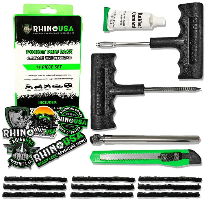 Rhino Usa 14-Piece Compact Tire Repair Plug Kit 1