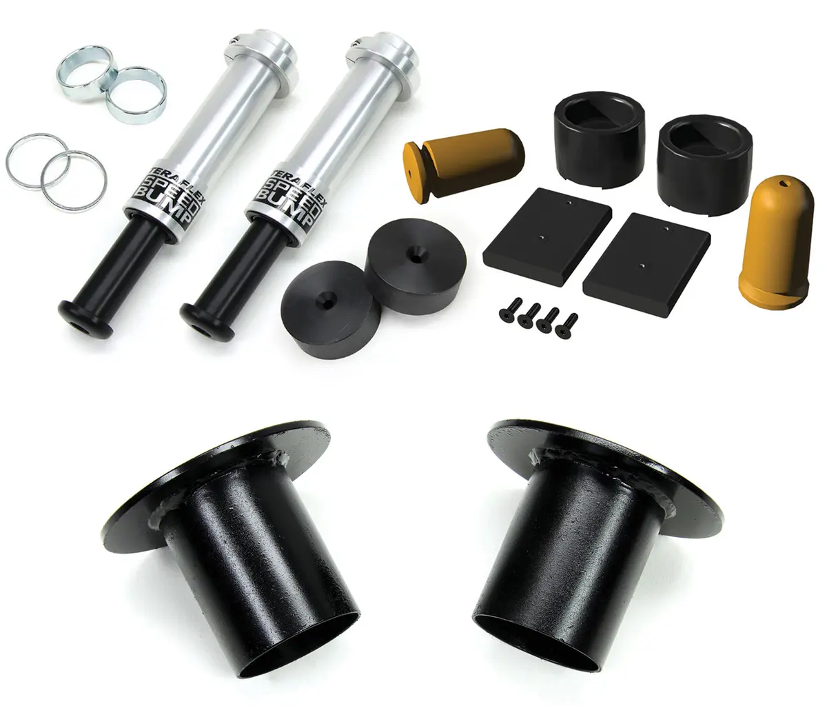 07-18 Wrangler Jk Speedbump & Progressive Bump Stop Kit Front & Rear 3-3.5 Inch Lift Teraflex 1