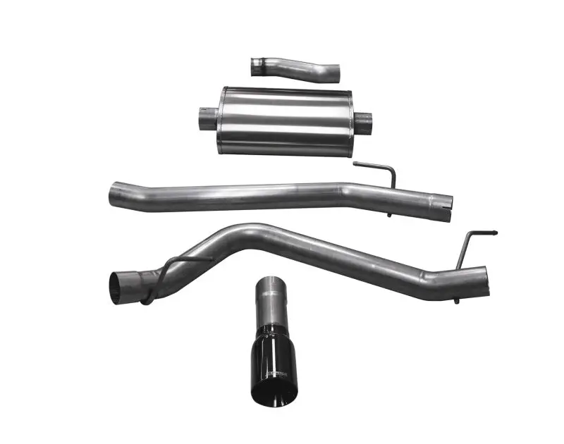 Corsa 2020 Jeep Gladiator Jt 3.6L, Single Side Exit Cat-Back Exhaust System W/ Single 4In Black Tip 1