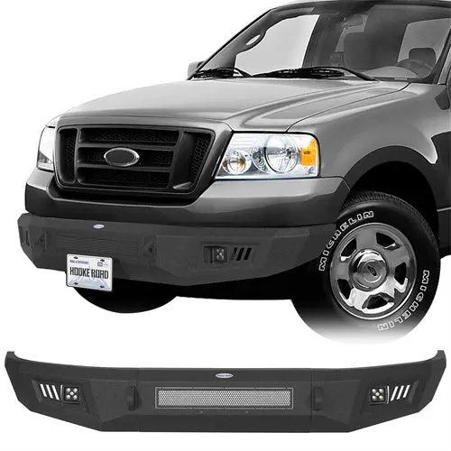 2004-2008 Ford F-150 Front Bumper W/ Spotlights & D-Rings - Hooke Road 1