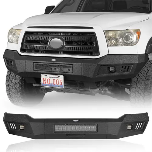 2007-2013 Toyota Tundra Front Bumper Replacement Textured Black - Hookeroad 1