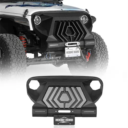 Jeep Jk Grill W/ Winch Plate (07-18 Jeep Wrangler Jk) - Hooke Road 1