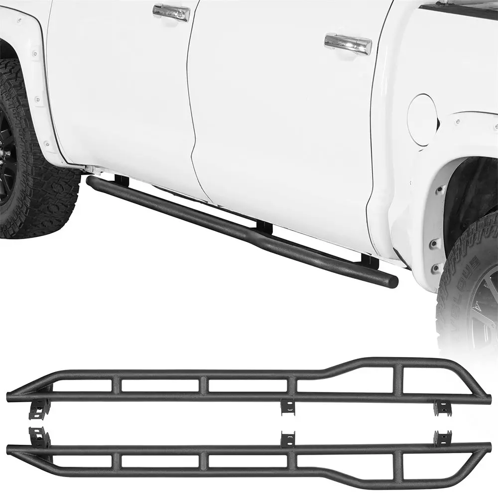2007-2021 Toyota Tundra Crewmax Rock Sliders W/ Kick-Out - Hooke Road 1
