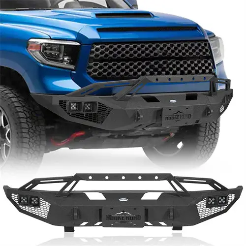 2014-2021 Toyota Tundra Front Bumper W/ Winch Plate & 4 × Led Lights - Hooke Road 1