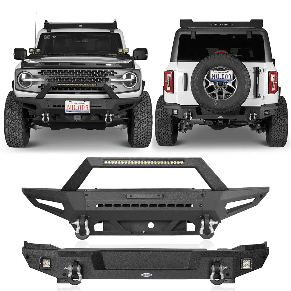 2021-2026 Ford Bronco Front Bumper & Rear Bumper Combo (Excluding Raptor) - Hooke Road 1