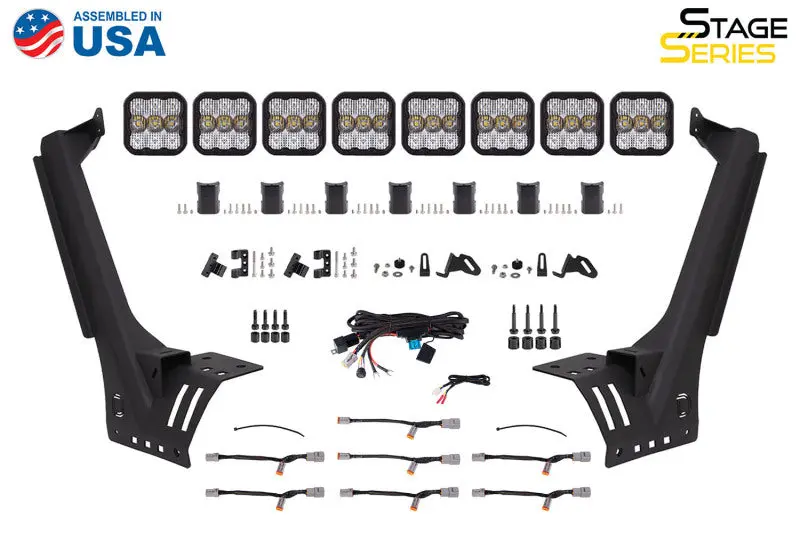 Diode Dynamics Jeep Jl Ss5 Pro Crosslink Windshield - White Combo Lightbar Kit 1