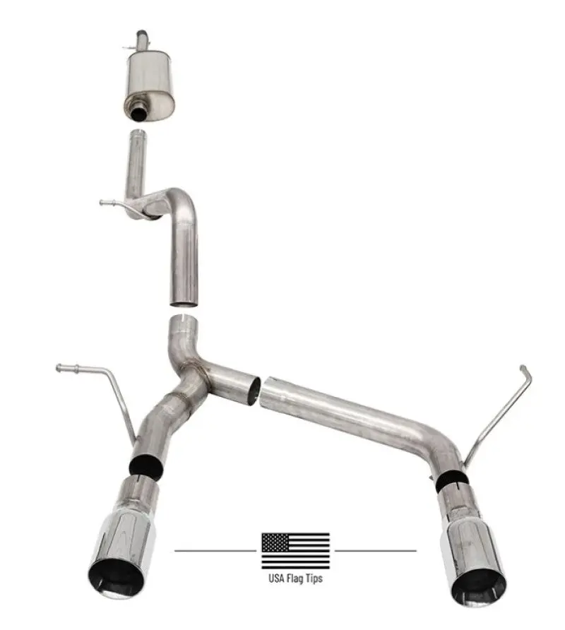 Corsa 18-21 Jeep Wrangler Jlu 3.6L 2.75In Sport Cat-Back Exhaust W/ American Flag Tip 1