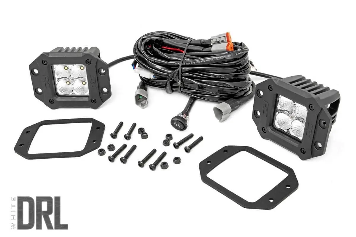 2 Inch Chrome Series Led Light Pods - Flush Mount - Cool White Drl 1