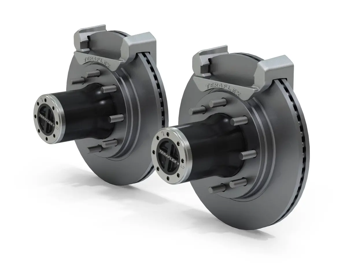 07-18 Wrangler Jk Dana 30/44 Front Axle 8-Lug Locking Hub Conversion Kit W/ Vented Big Rotors Teraflex 1