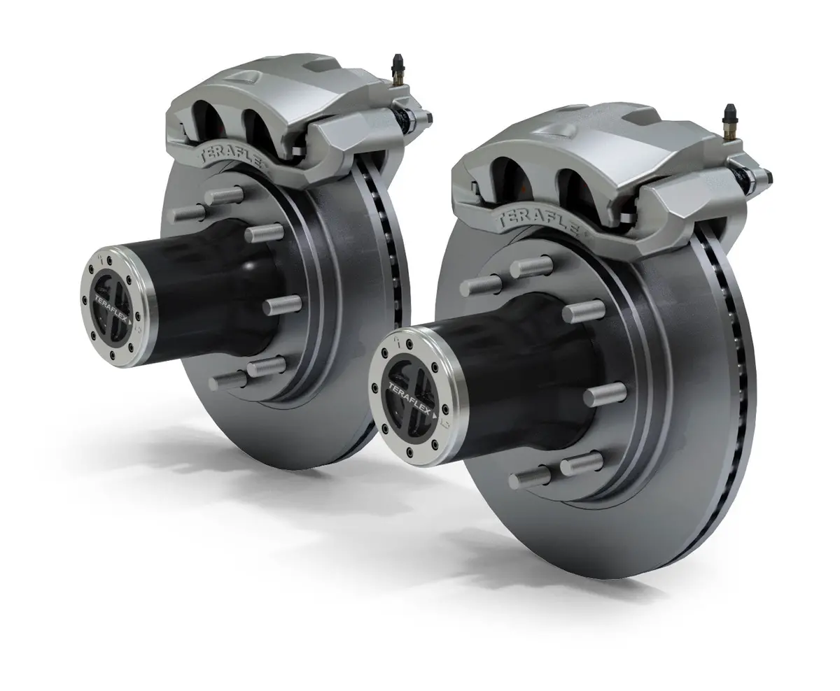 07-18 Wrangler Jk Dana 30/44 Front Axle 8-Lug Locking Hub Conversion Kit W/ Vented Big Brakes Teraflex 1