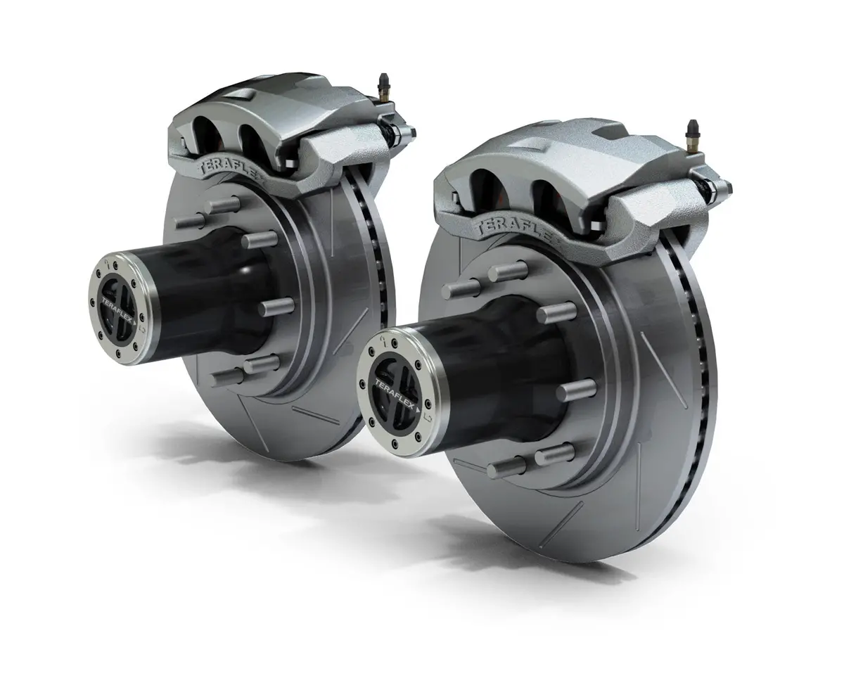 07-18 Wrangler Jk Dana 30/44 Front Axle 8-Lug Locking Hub Conversion Kit W/ Slotted Big Brakes Teraflex 1