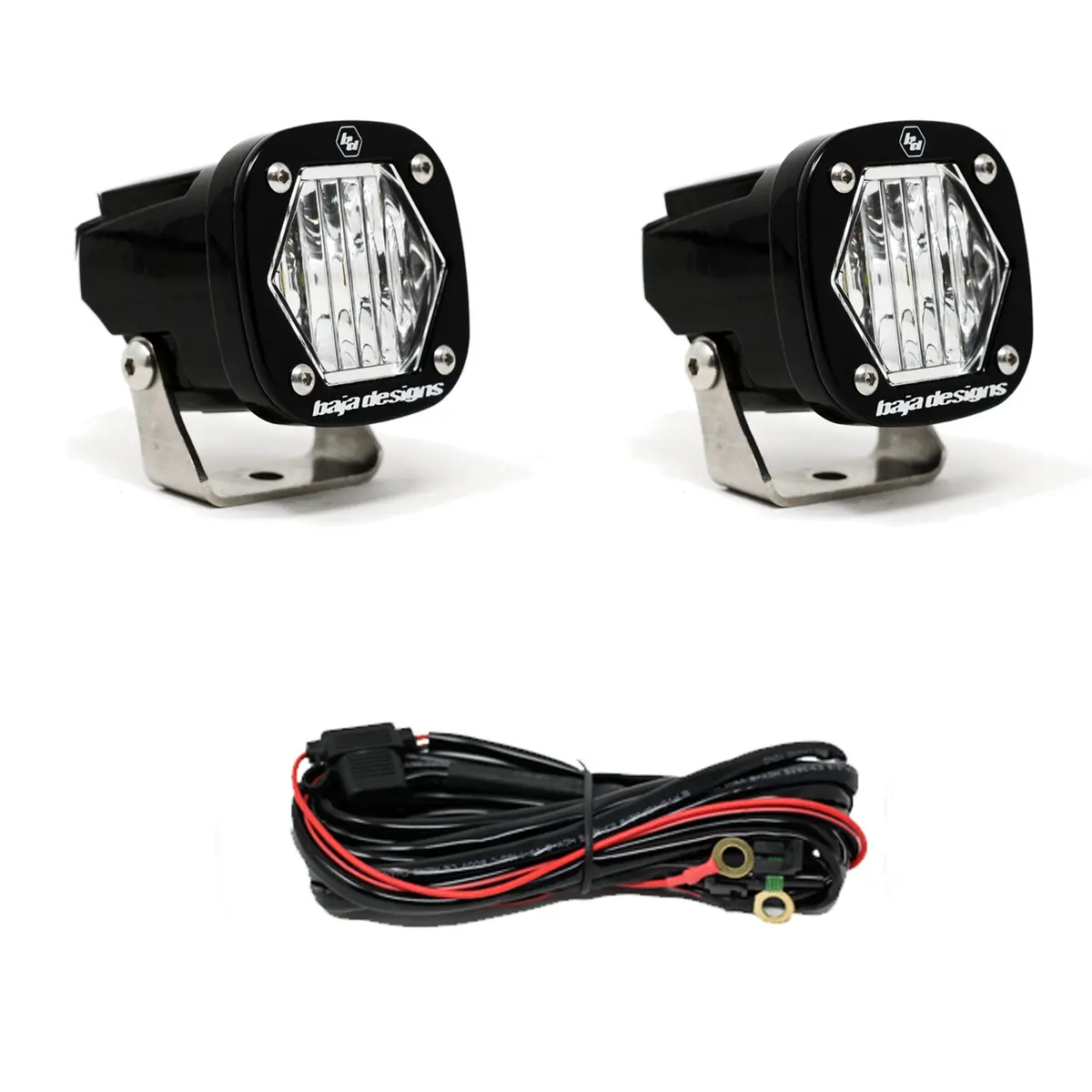 S1 Black Led Light Pod Pair (Wide Cornering, Clear) 1