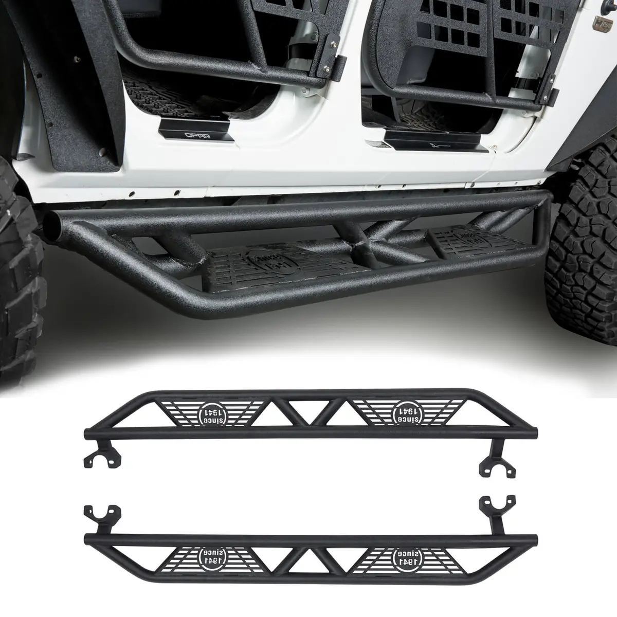 Hooke Road Blade Side Steps Rocker Guard Nerf Bars(07-18 Jeep Wrangler Jk Jku 4 Door) 1