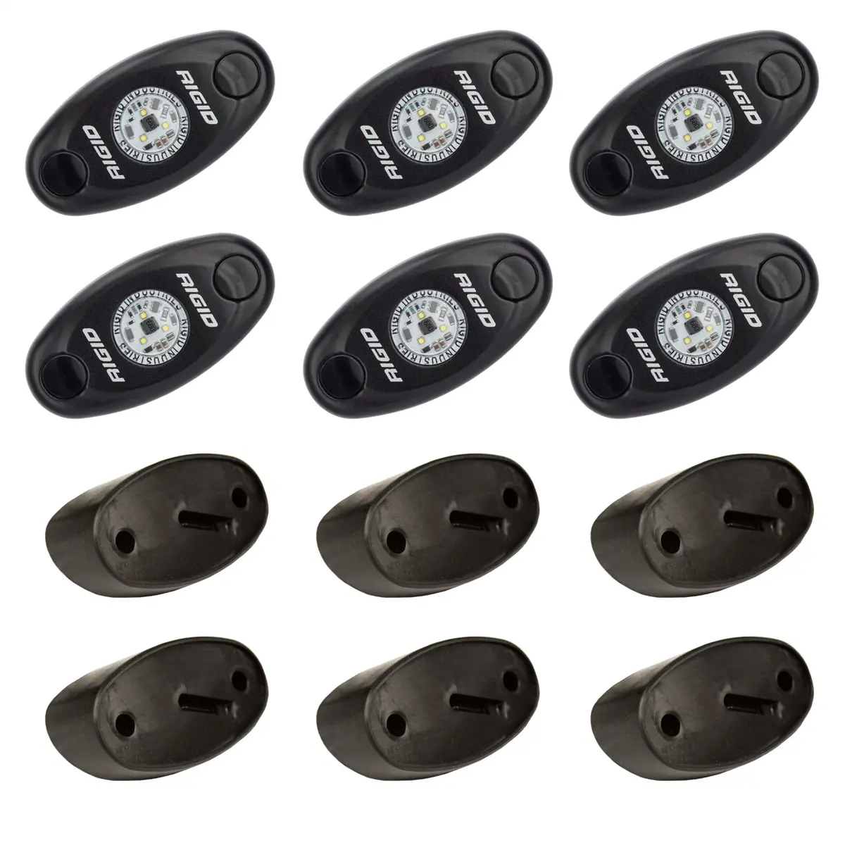 Rigid A-Series Led Universal Rock Light Kit, High Power Red, Set Of 6 1