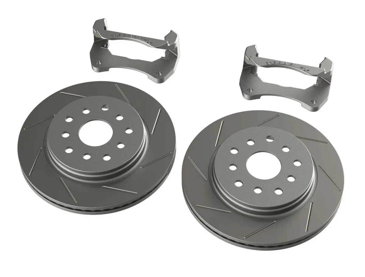 07-18 Wrangler Jk Front Performance Big Rotor Kit W/ Slotted Rotors 5X5 Inch & 5X5.5 Inch Teraflex 1