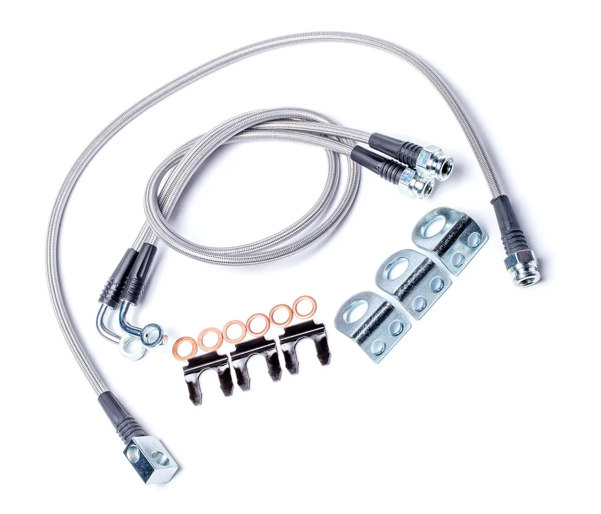 97-06 Jeep Wrangler Tj 26 Inch Stainless Steel Braided Brake Line Kit Front & Rear Teraflex 1