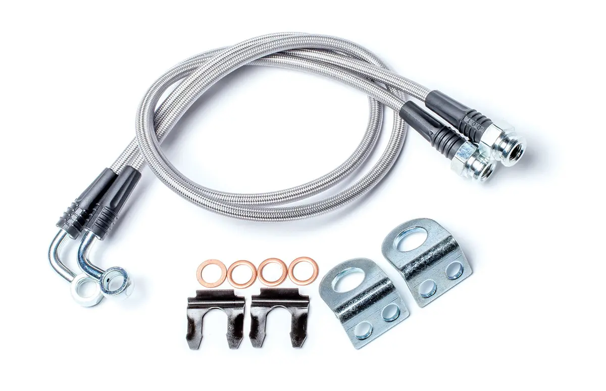 97-18 Wrangler Tj/Jk26 Inch Stainless Steel Braided Brake Line Kit Front Teraflex 1