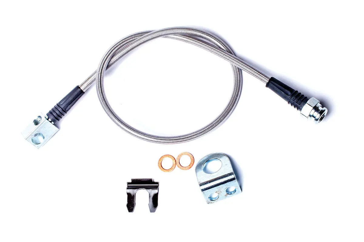 97-06 Jeep Wrangler Tj 26 Inch Stainless Steel Braided Brake Line Kit Rear Teraflex 1