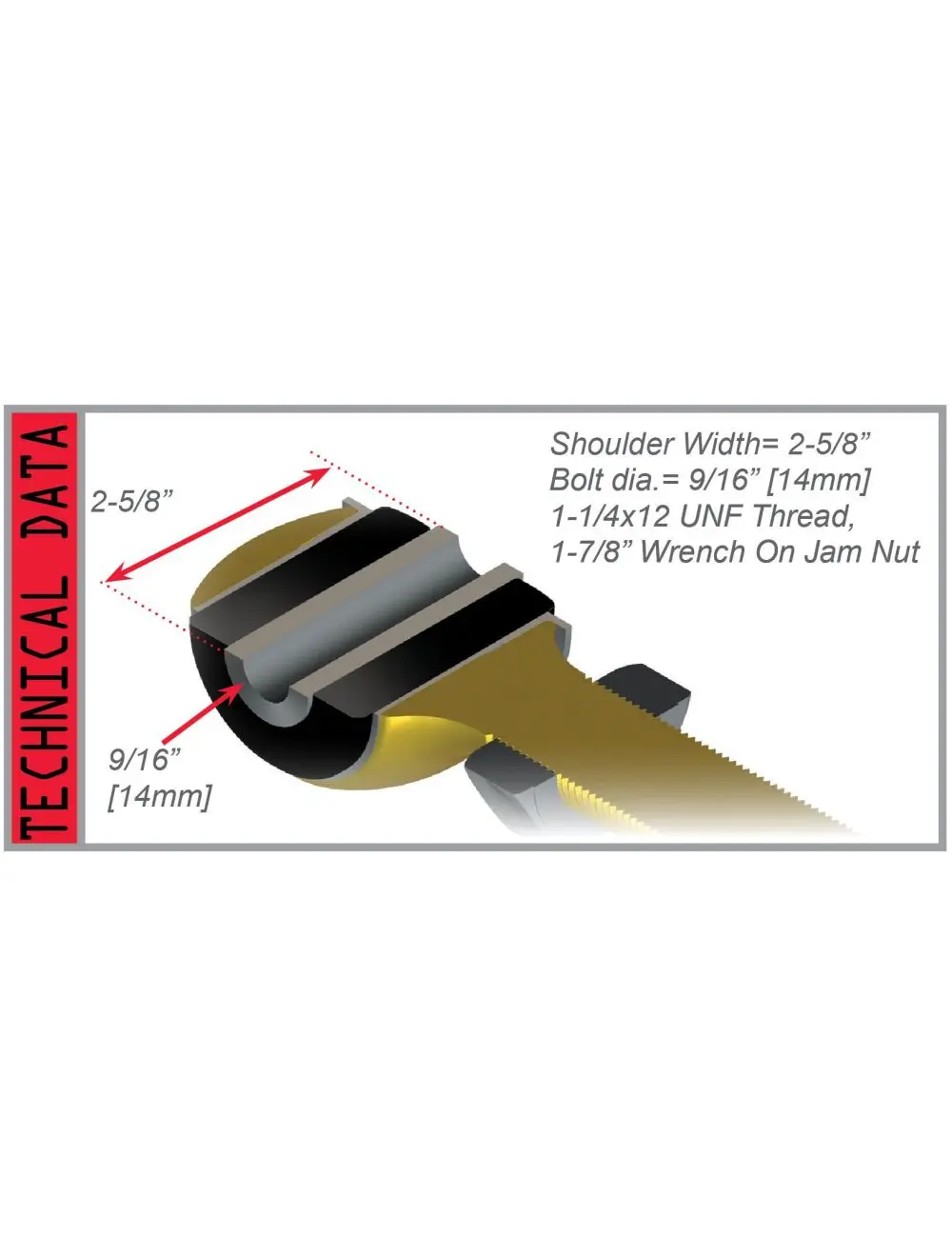 97-18 Wrangler Tj/Jkbushing Arm Large Right-Hand Thread Teraflex 1