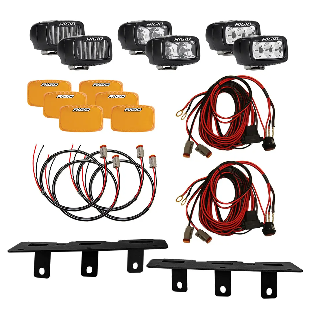 Rigid 2021+ Ford Mod Bumper Triple Sr-M Fog Light Kit 1