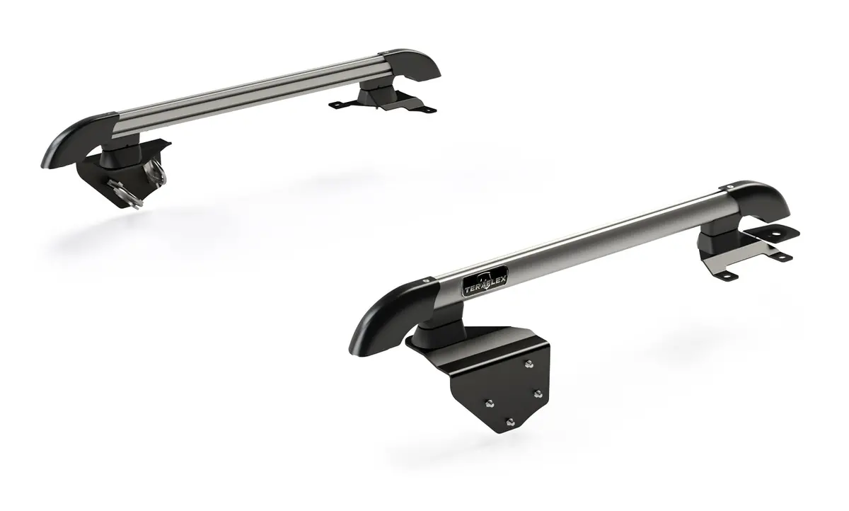 07-18 Wrangler Jk 2 Door Nebo Roof Rack Main Rail Kit Silver Teraflex 1