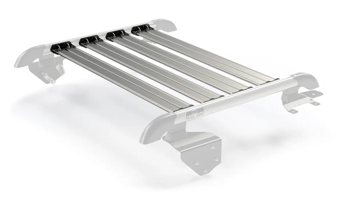 07-18 Wrangler Jk 2 Door Nebo Roof Rack Cargo Slat Kit Silver 4-Piece Teraflex 1