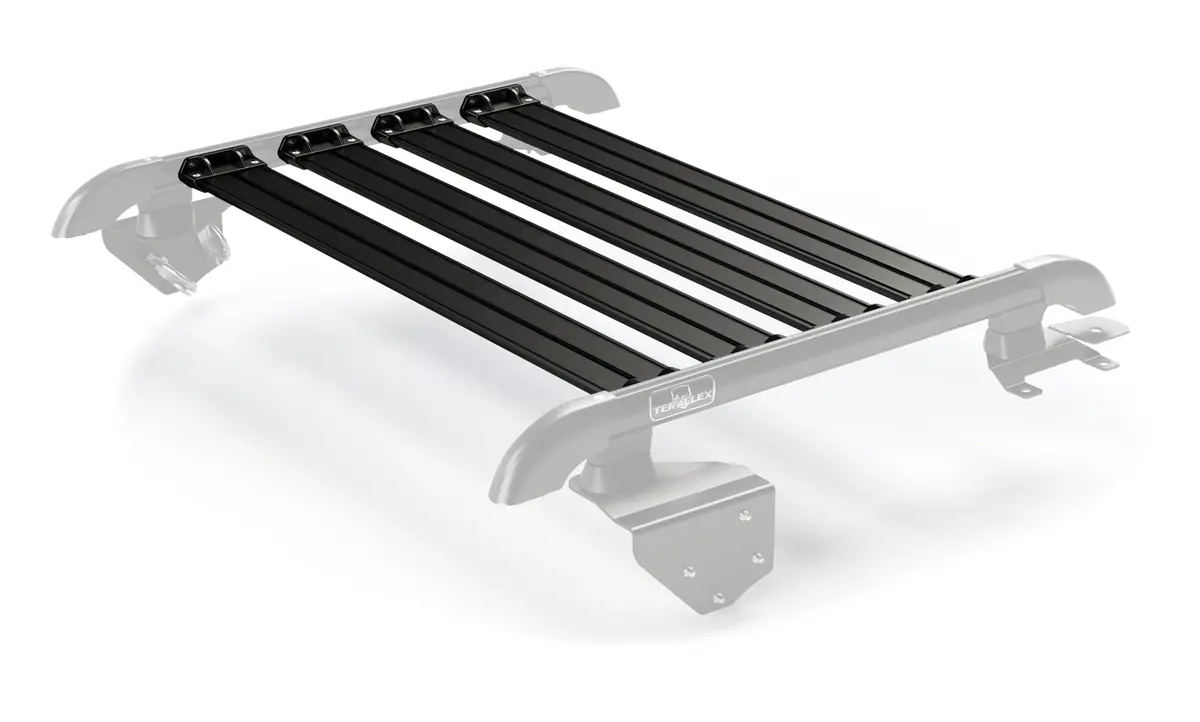 07-18 Wrangler Jk 2 Door Nebo Roof Rack Cargo Slat Kit Black 4-Piece Teraflex 1