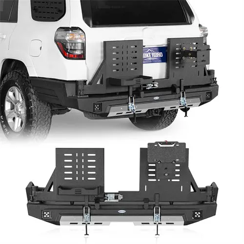 Rear Bumper W/ Dual Swing Arms & Tire Carrier & 5.3-Gallon Jerry Can Holder (10-24 Toyota 4Runner) - Hooke Road 1