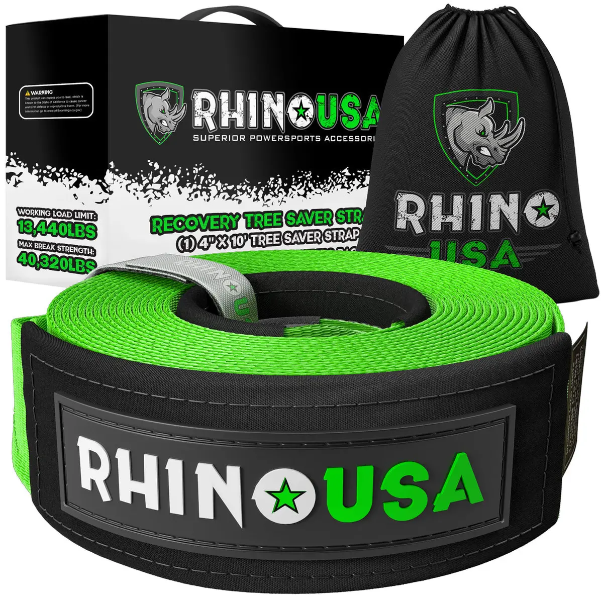 Rhino Usa Recovery Tree Saver Strap 4Inx10ft (Green) 1
