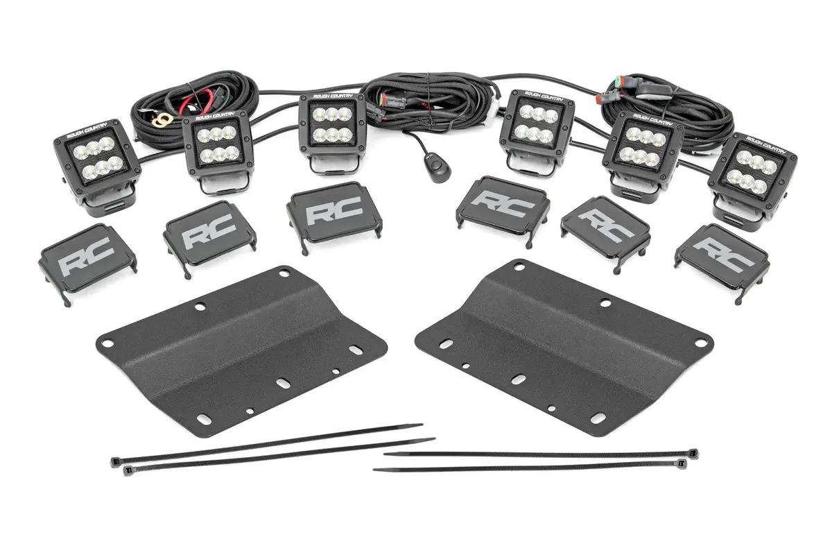 Led Light Kit - Fog Mount - Triple 2 Inch Black Pair - Flood - Ford Bronco (21-24) 1