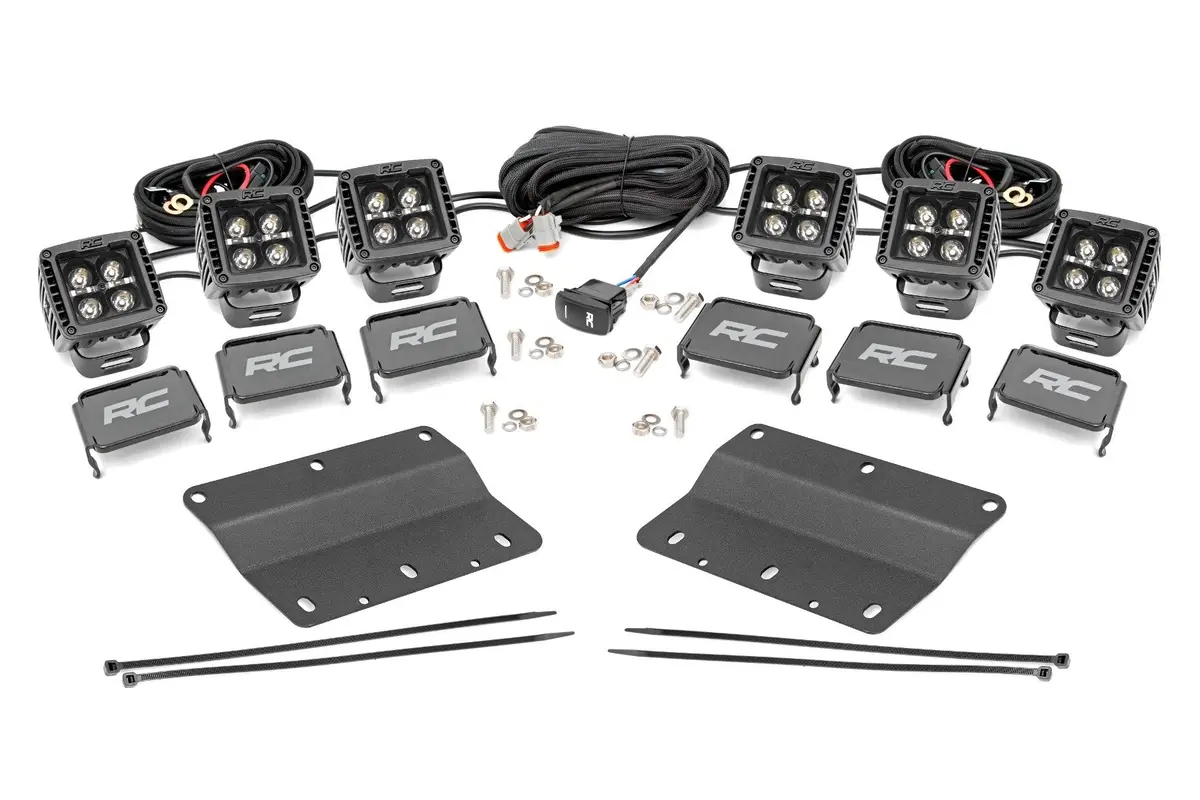 Led Light Kit - Fog Mount - Triple 2 Inch Black Pair - White Drl - Ford Bronco (21-24) 1