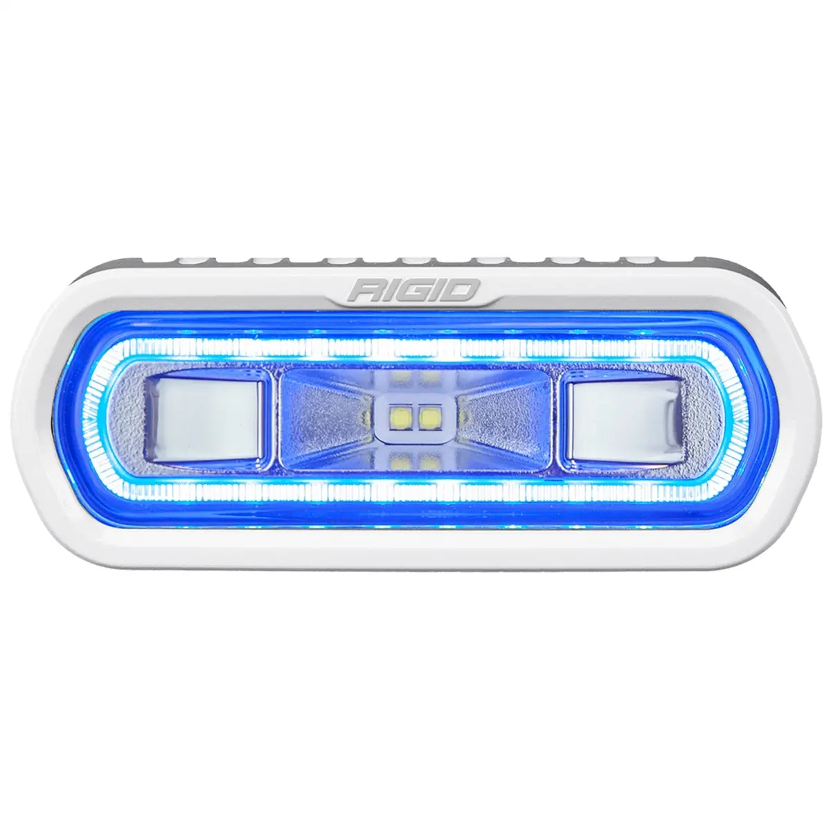 Rigid Industries 51101 Sr-L Series Marine Spreader Pod, 2 Wire, Surface Mount, White W/Blue Halo 1